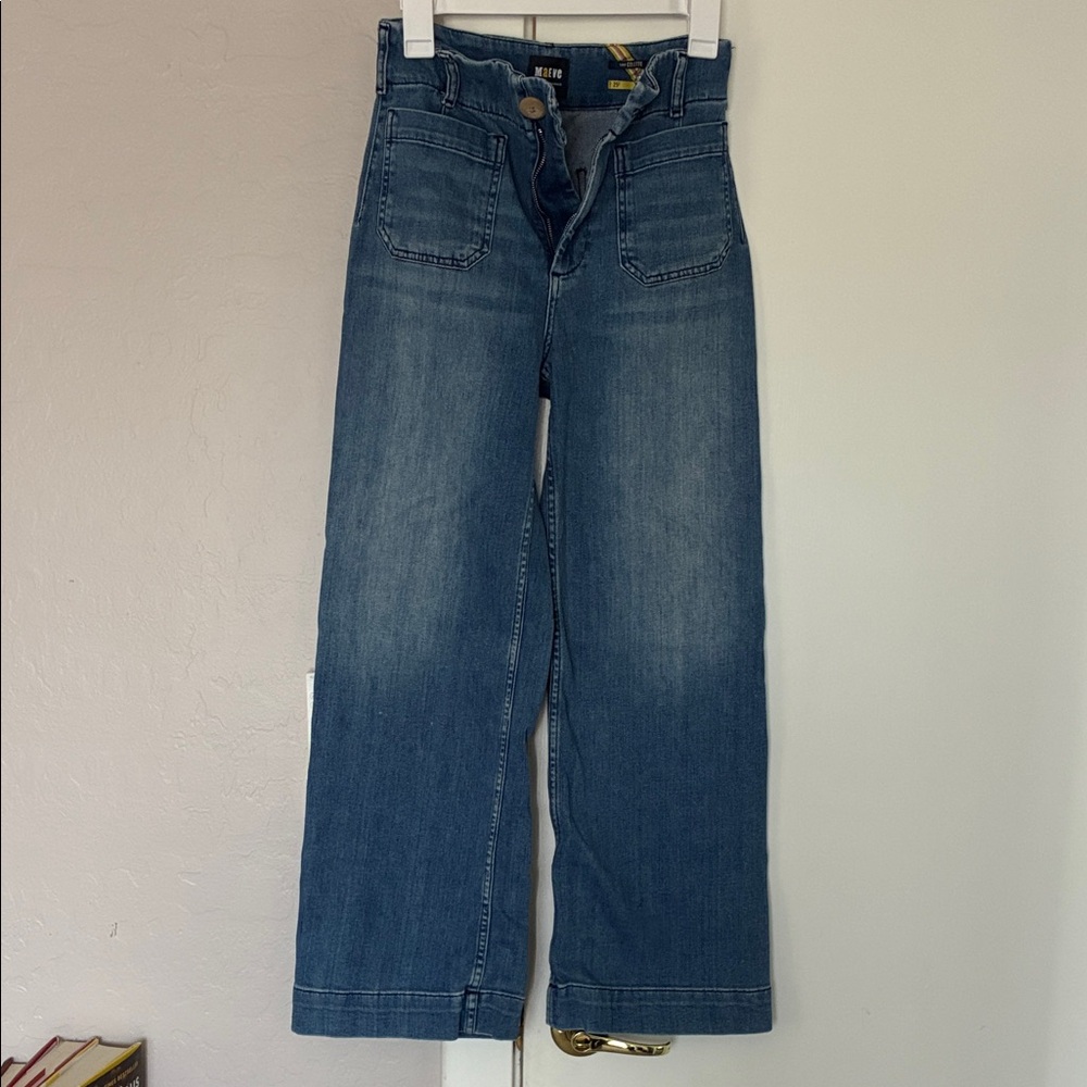 Maeve by Anthropologie Wide-Leg Blue Denim Jeans